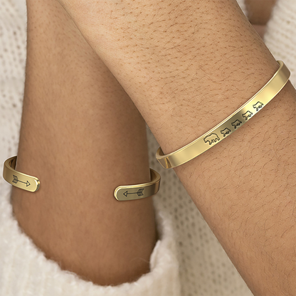 ‘Mama Bear & Her Baby Bears’ Personalised Engraved Bangle