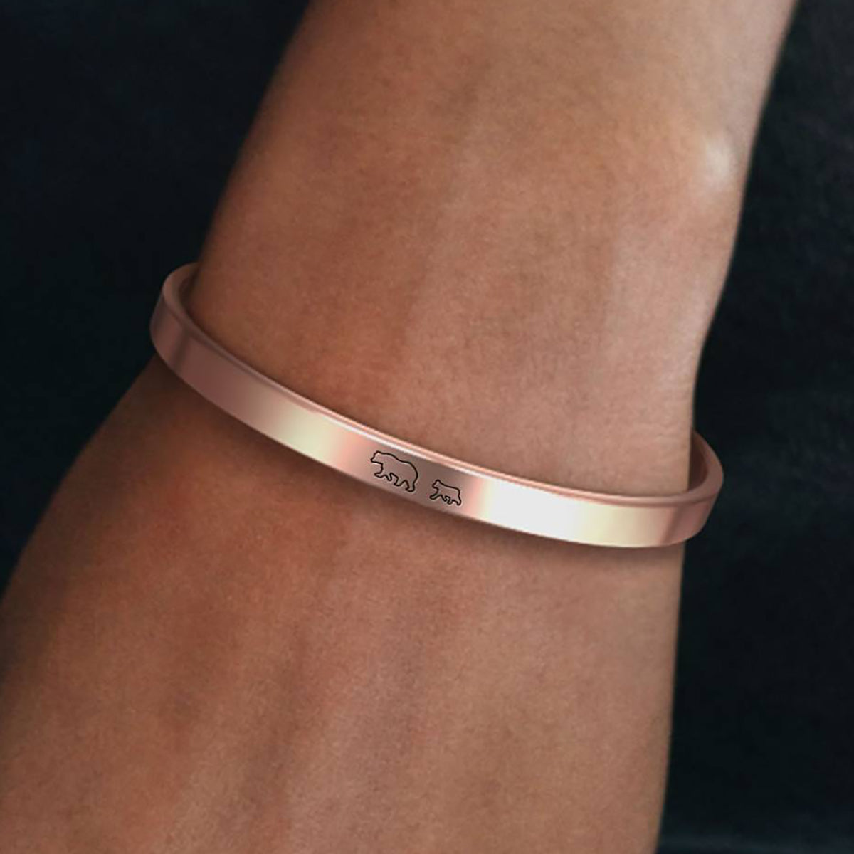 ‘Mama Bear & Her Baby Bears’ Personalised Engraved Bangle
