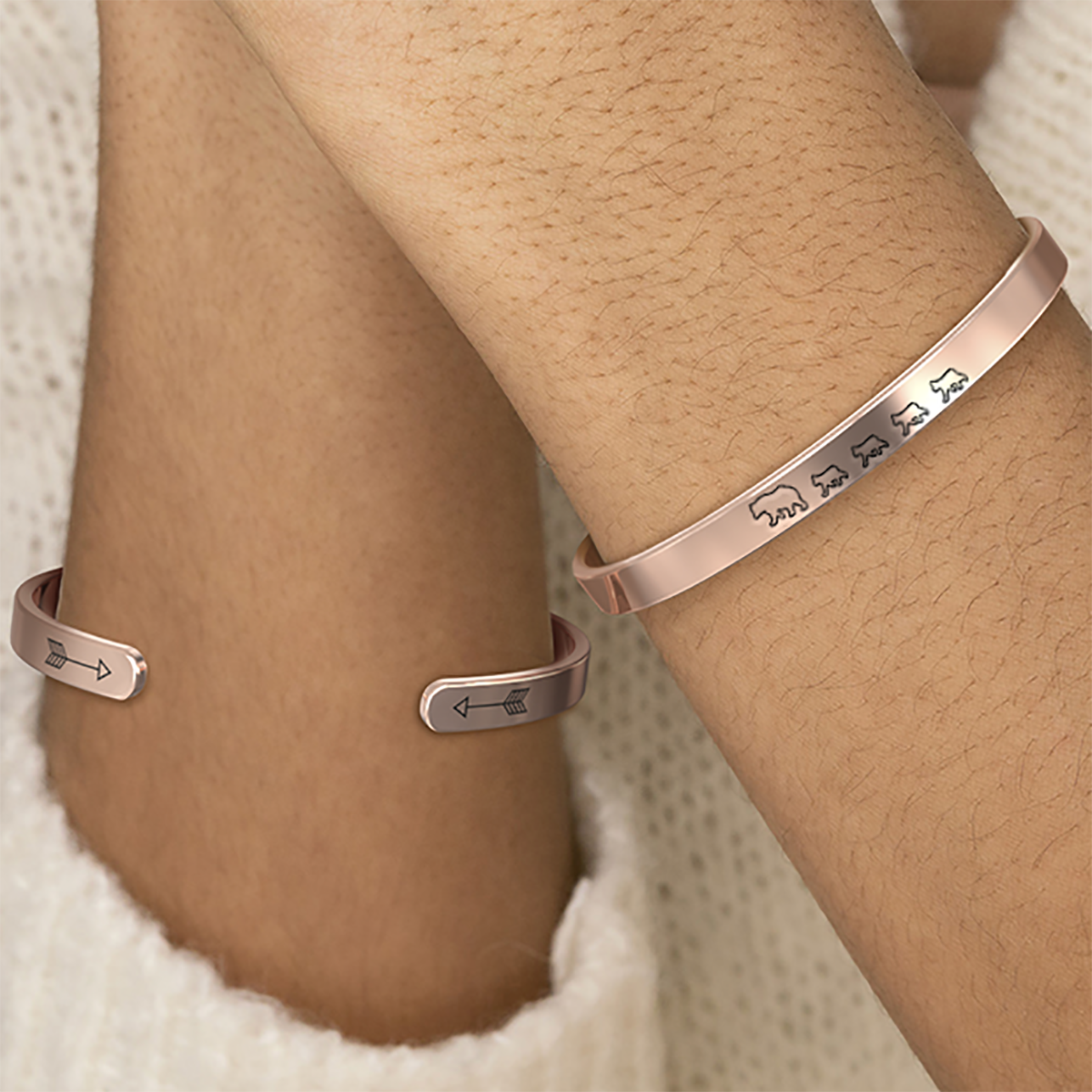 ‘Mama Bear & Her Baby Bears’ Personalised Engraved Bangle