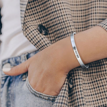 Fully Custom Personalised Engraved Cuff Bangle – Bespoke Message