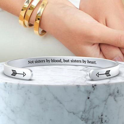 ‘Not Sisters By Blood But Sisters By Heart’ Personalised Engraved Bangle
