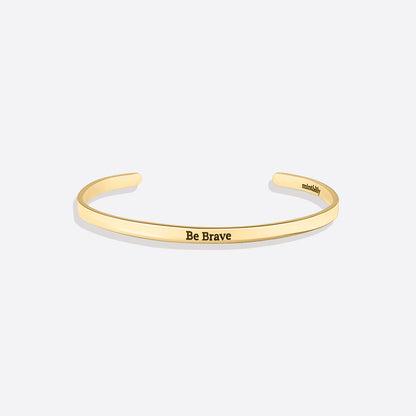 Custom Thin Personalised Engraved Cuff Bangle – Minimalist Bracelet