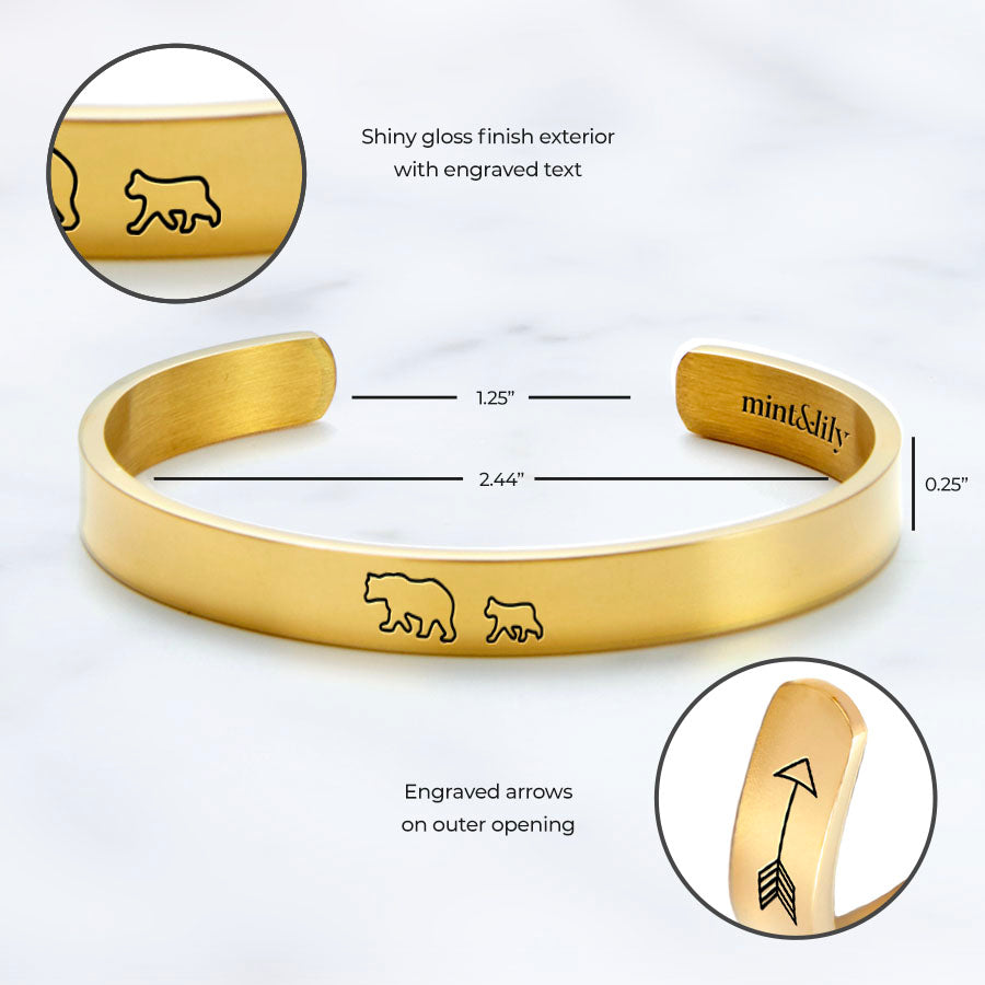 ‘Mama Bear & Her Baby Bears’ Personalised Engraved Bangle