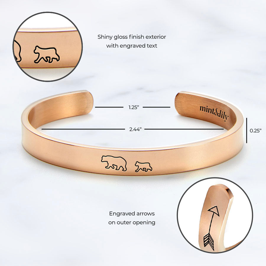 ‘Mama Bear & Her Baby Bears’ Personalised Engraved Bangle