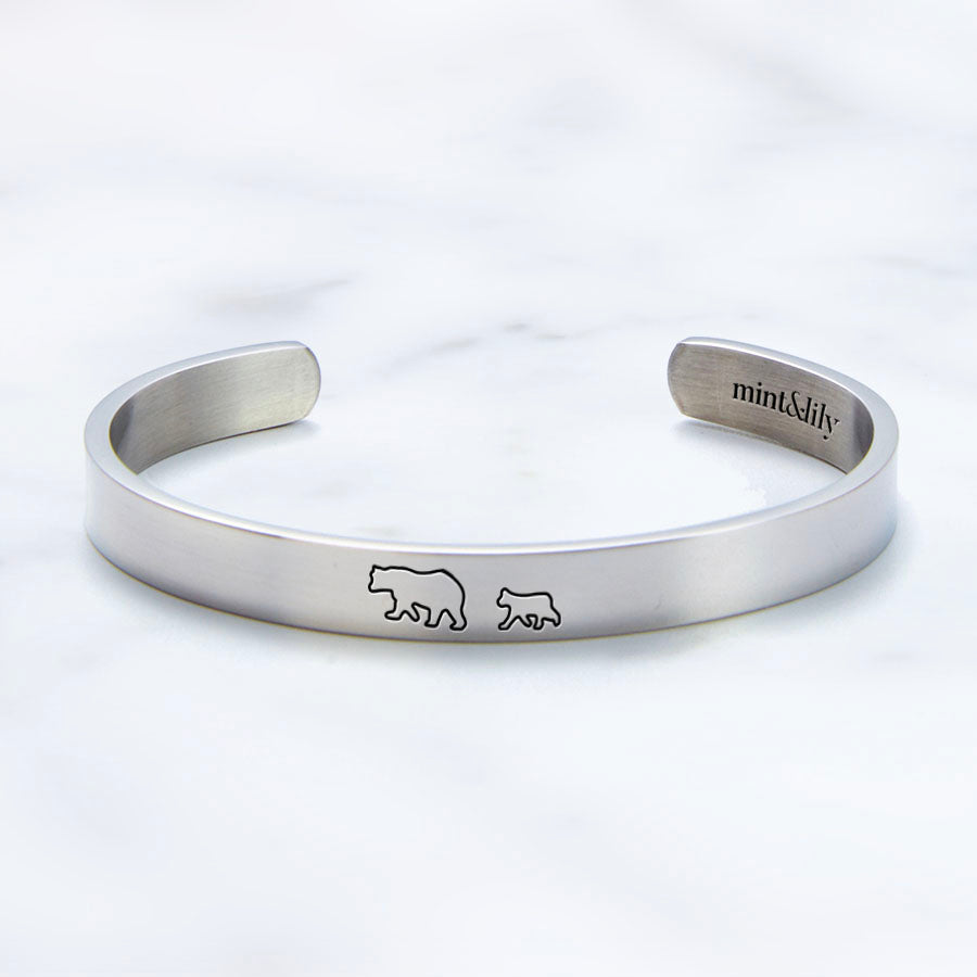 ‘Mama Bear & Her Baby Bears’ Personalised Engraved Bangle