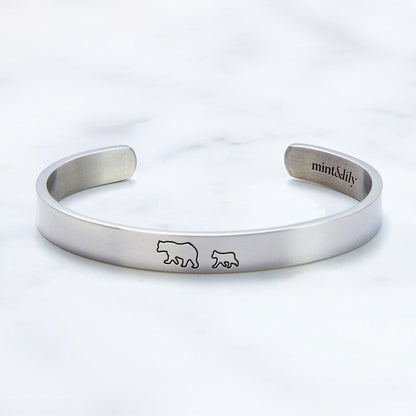 ‘Mama Bear & Her Baby Bears’ Personalised Engraved Bangle