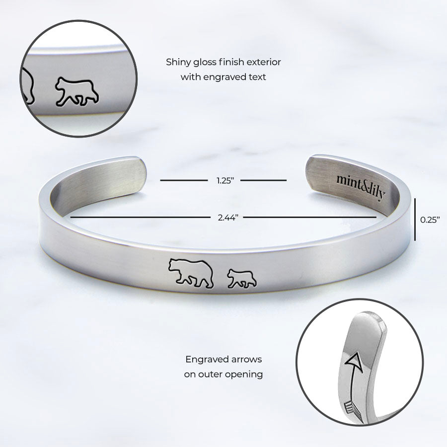 ‘Mama Bear & Her Baby Bears’ Personalised Engraved Bangle