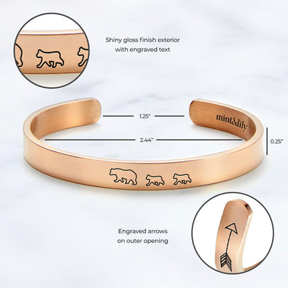 ‘Mama Bear & Her Baby Bears’ Personalised Engraved Bangle