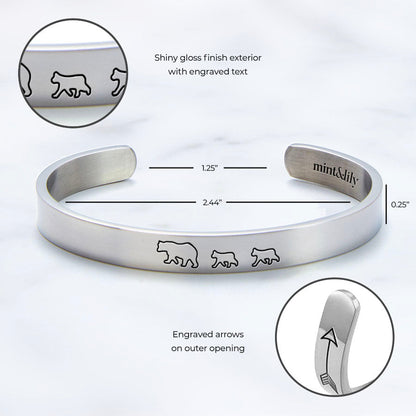 ‘Mama Bear & Her Baby Bears’ Personalised Engraved Bangle