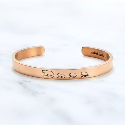 ‘Mama Bear & Her Baby Bears’ Personalised Engraved Bangle