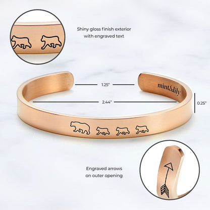 ‘Mama Bear & Her Baby Bears’ Personalised Engraved Bangle
