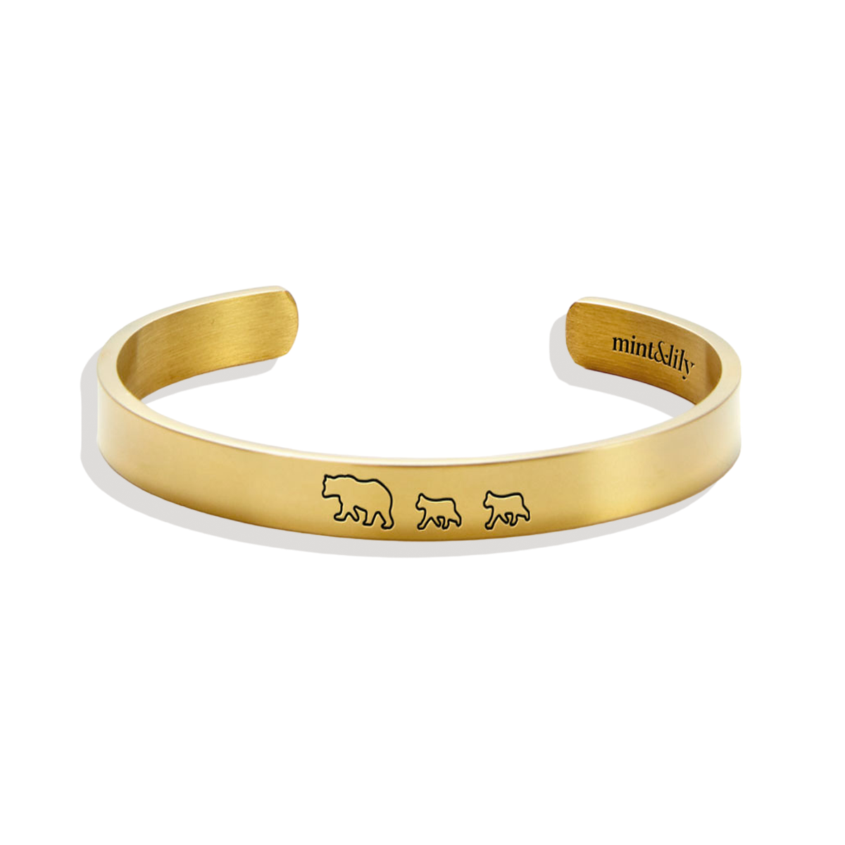 ‘Mama Bear & Her Baby Bears’ Personalised Engraved Bangle