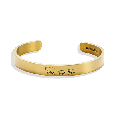 ‘Mama Bear & Her Baby Bears’ Personalised Engraved Bangle