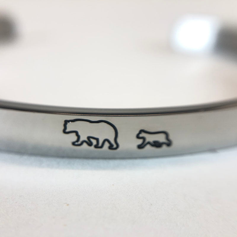 ‘Mama Bear & Her Baby Bears’ Personalised Engraved Bangle
