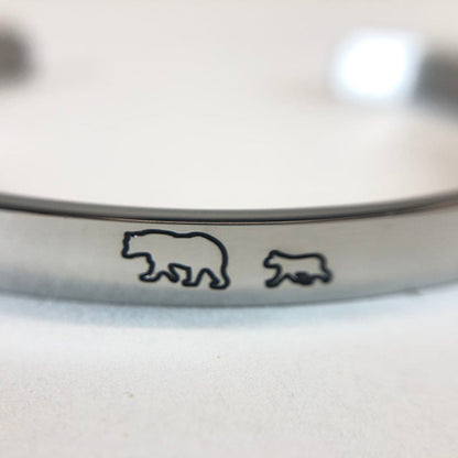 ‘Mama Bear & Her Baby Bears’ Personalised Engraved Bangle