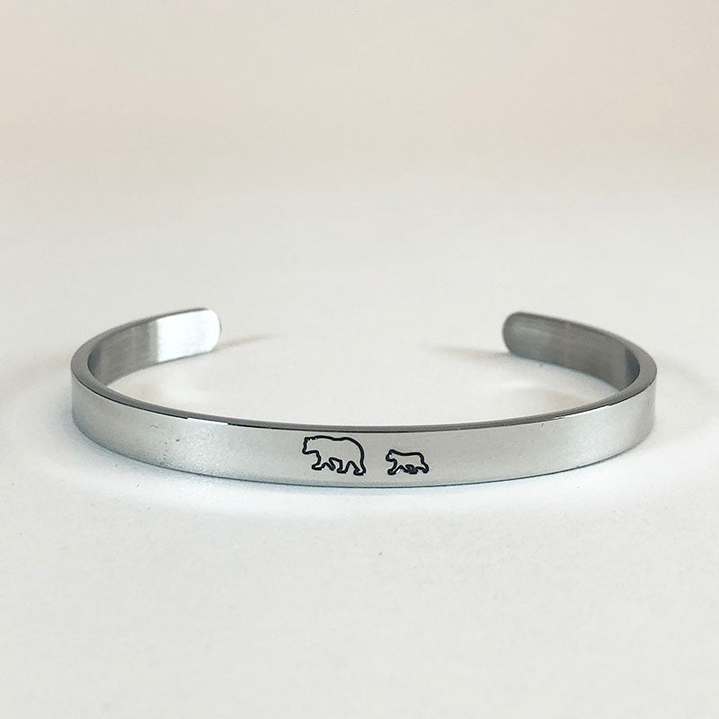 ‘Mama Bear & Her Baby Bears’ Personalised Engraved Bangle