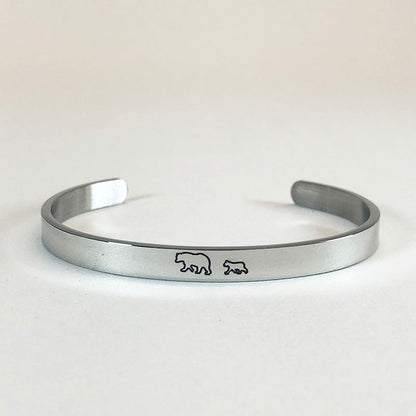 ‘Mama Bear & Her Baby Bears’ Personalised Engraved Bangle