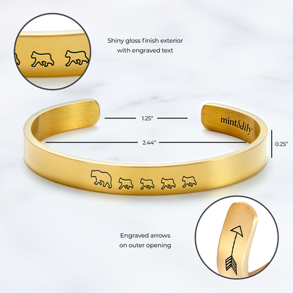 ‘Mama Bear & Her Baby Bears’ Personalised Engraved Bangle