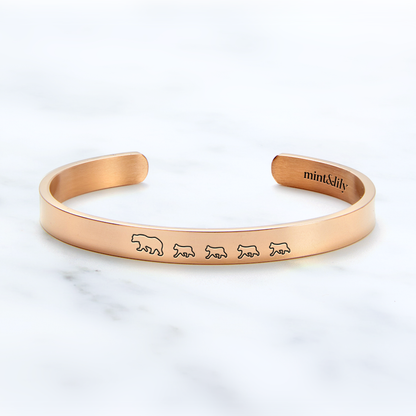 ‘Mama Bear & Her Baby Bears’ Personalised Engraved Bangle