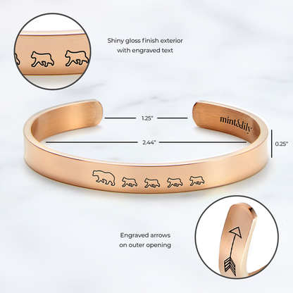 ‘Mama Bear & Her Baby Bears’ Personalised Engraved Bangle