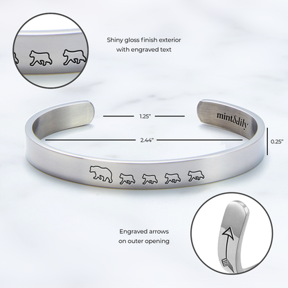 ‘Mama Bear & Her Baby Bears’ Personalised Engraved Bangle