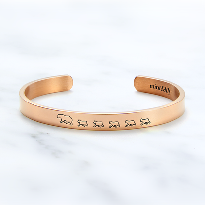 ‘Mama Bear & Her Baby Bears’ Personalised Engraved Bangle