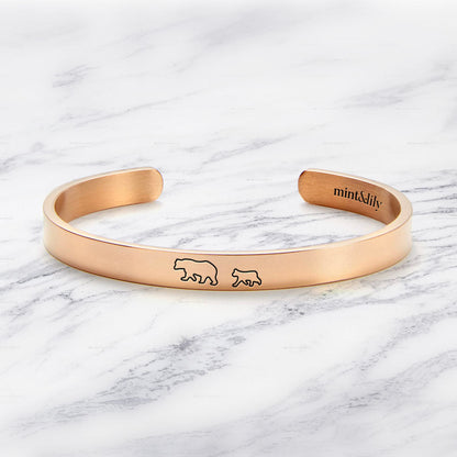 ‘Mama Bear & Her Baby Bears’ Personalised Engraved Bangle
