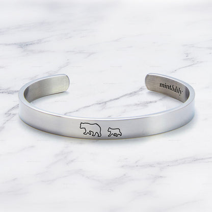 ‘Mama Bear & Her Baby Bears’ Personalised Engraved Bangle