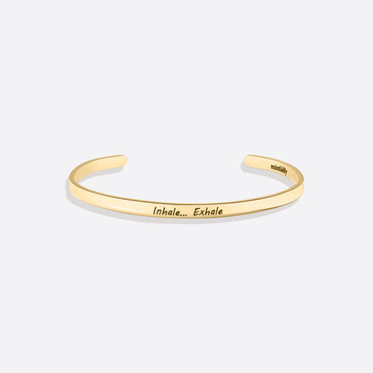 Custom Thin Personalised Engraved Cuff Bangle – Minimalist Bracelet