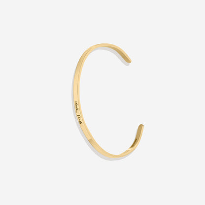 Custom Thin Personalised Engraved Cuff Bangle – Minimalist Bracelet