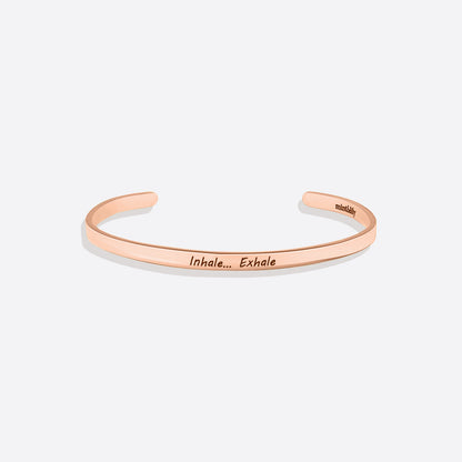 Custom Thin Personalised Engraved Cuff Bangle – Minimalist Bracelet