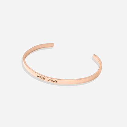 Custom Thin Personalised Engraved Cuff Bangle – Minimalist Bracelet