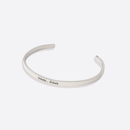 Custom Thin Personalised Engraved Cuff Bangle – Minimalist Bracelet