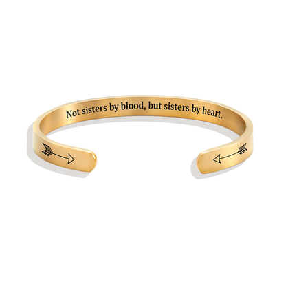 ‘Not Sisters By Blood But Sisters By Heart’ Personalised Engraved Bangle