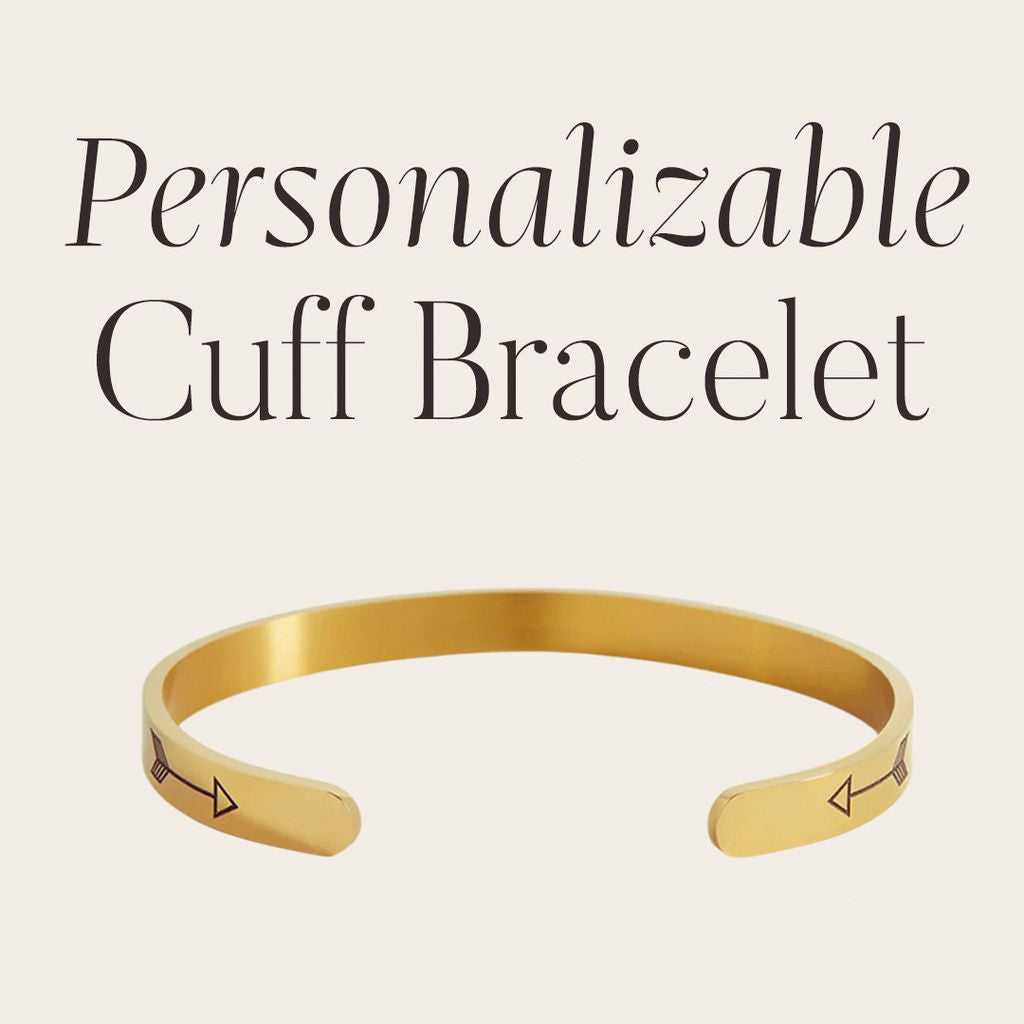 Fully Custom Personalised Engraved Cuff Bangle – Bespoke Message