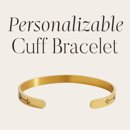 Fully Custom Personalised Engraved Cuff Bangle – Bespoke Message