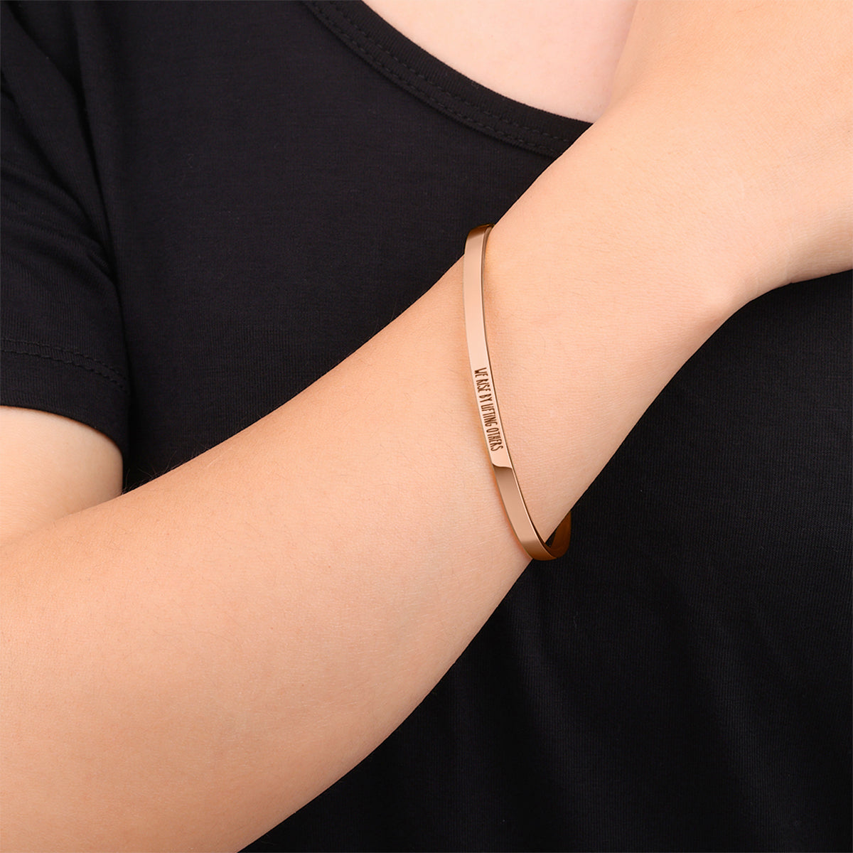 Custom Thin Personalised Engraved Cuff Bangle – Minimalist Bracelet