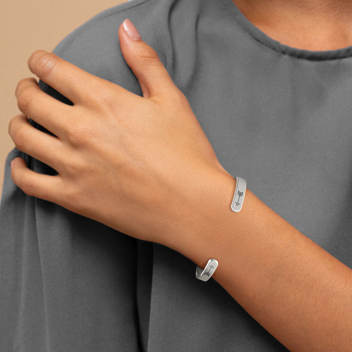 ‘Bonus Daughter’ Personalised Engraved Cuff Bangle – Step Daughter Gift