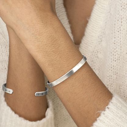 ‘Bonus Daughter’ Personalised Engraved Cuff Bangle – Step Daughter Gift