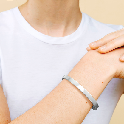 Fully Custom Personalised Engraved Cuff Bangle – Bespoke Message